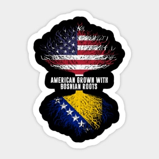 American Grown with Bosnian Roots USA Flag Sticker